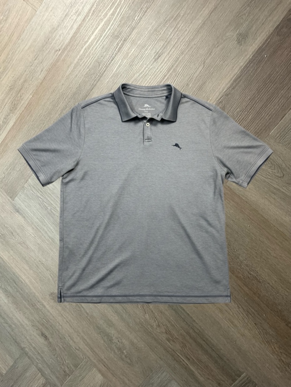 Tommy Bahama Classic Sport Fish Logo Preppy Polo Shirt Mens Large Heather Blue